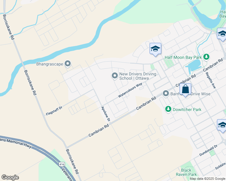 map of restaurants, bars, coffee shops, grocery stores, and more near 507 Alcor Terrace in Ottawa