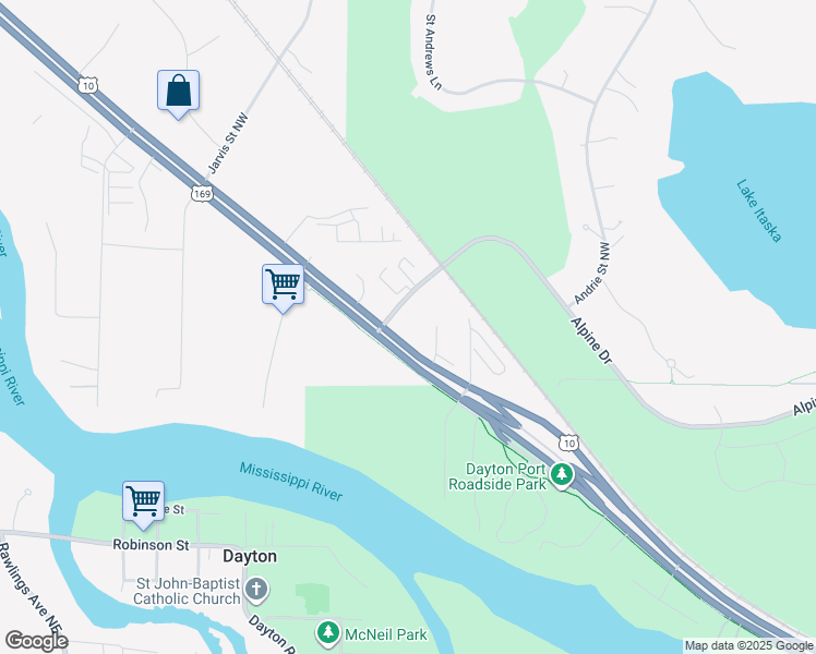 map of restaurants, bars, coffee shops, grocery stores, and more near 9457 U.S. 10 in Ramsey