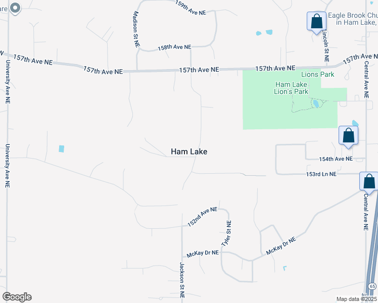 map of restaurants, bars, coffee shops, grocery stores, and more near in Ham Lake