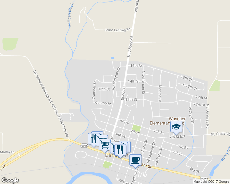 map of restaurants, bars, coffee shops, grocery stores, and more near 1195 Bridge Loop in Lafayette
