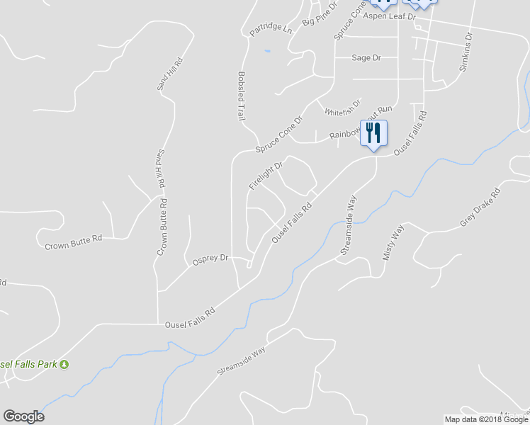 map of restaurants, bars, coffee shops, grocery stores, and more near Starlight Drive in Gallatin Gateway