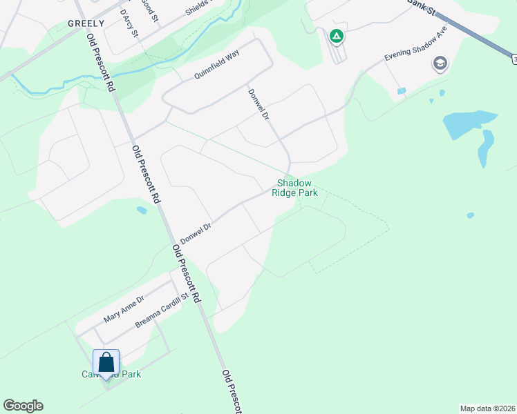 map of restaurants, bars, coffee shops, grocery stores, and more near 1655 Stanleyfield Crescent in Ottawa
