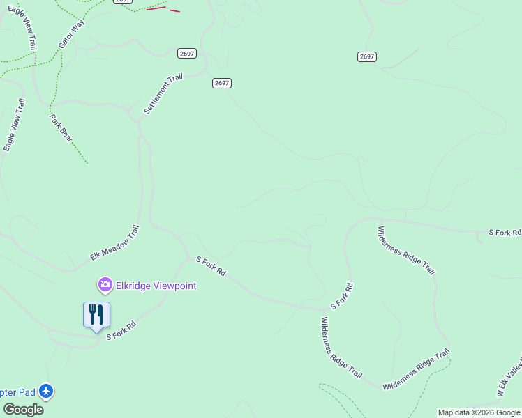 map of restaurants, bars, coffee shops, grocery stores, and more near 422 Wildridge Fork in Big Sky