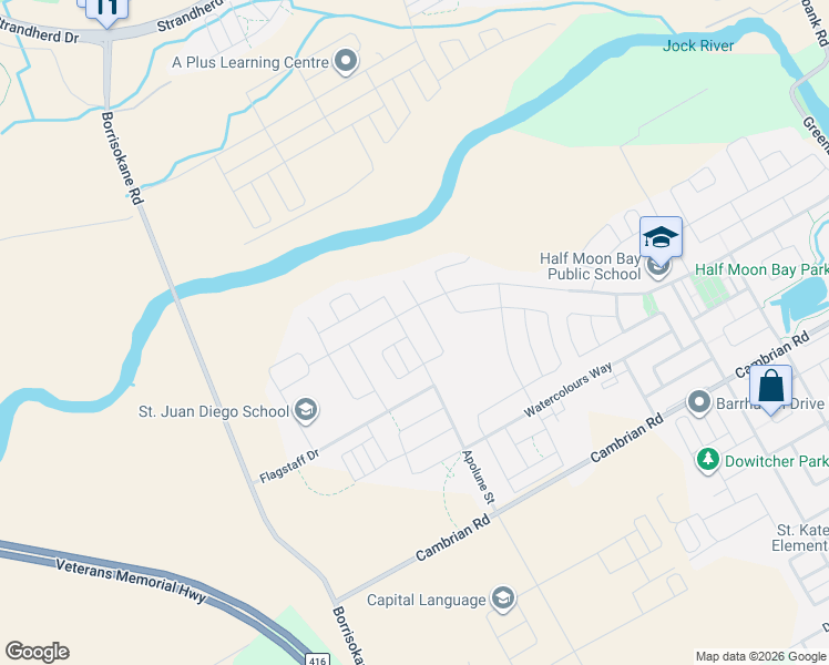 map of restaurants, bars, coffee shops, grocery stores, and more near 1019 Apolune Street in Ottawa