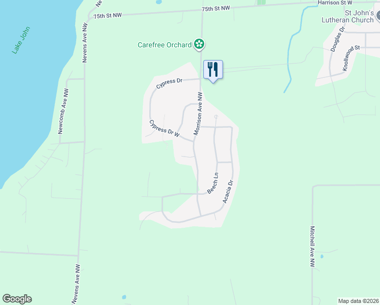 map of restaurants, bars, coffee shops, grocery stores, and more near 4629 Morrison Avenue Northwest in Annandale