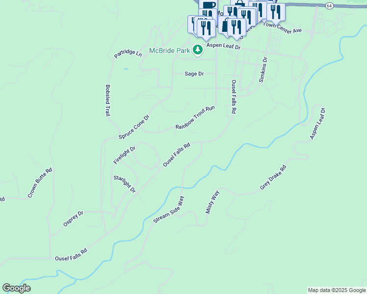 map of restaurants, bars, coffee shops, grocery stores, and more near 1041 Ousel Falls Road in Gallatin Gateway