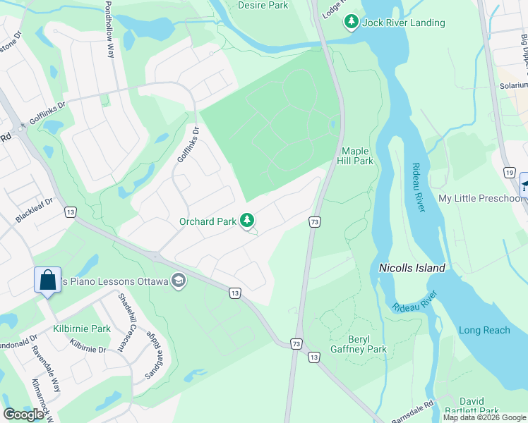 map of restaurants, bars, coffee shops, grocery stores, and more near in Ottawa