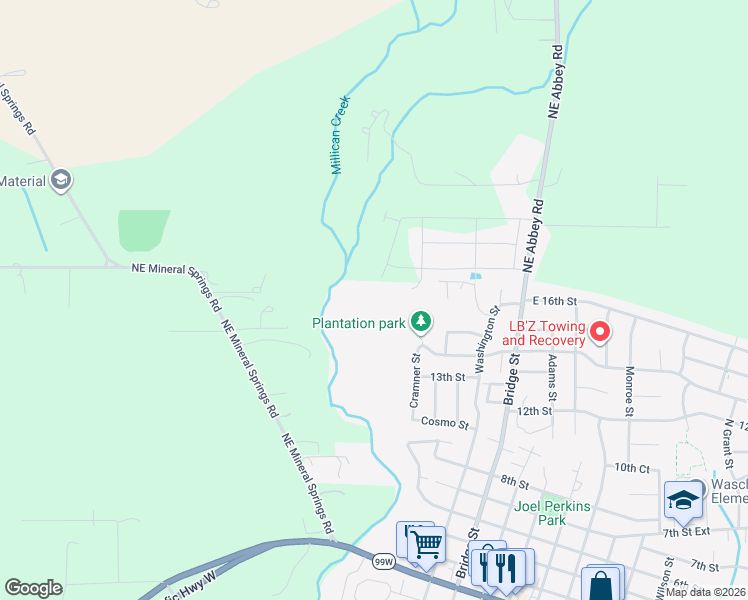 map of restaurants, bars, coffee shops, grocery stores, and more near 1596 Millican Creek Street in Lafayette