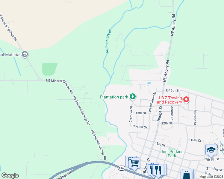 map of restaurants, bars, coffee shops, grocery stores, and more near 1557 Millican Creek Street in Lafayette