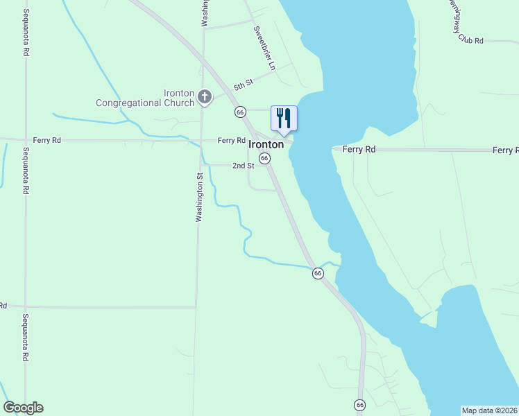 map of restaurants, bars, coffee shops, grocery stores, and more near Highway 66 in Charlevoix