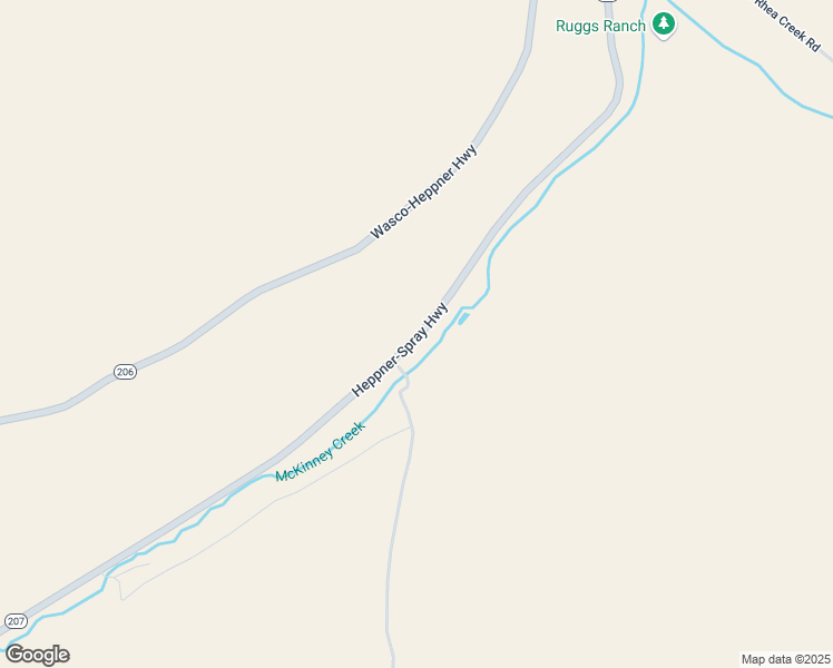 map of restaurants, bars, coffee shops, grocery stores, and more near 55549 Oregon 207 in Heppner