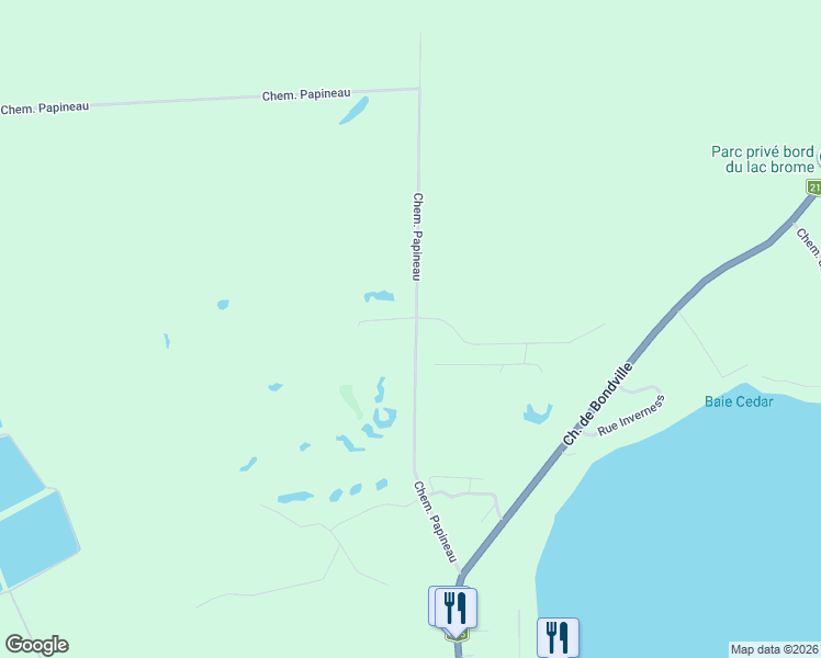 map of restaurants, bars, coffee shops, grocery stores, and more near 31 Chemin Papineau in Fulford