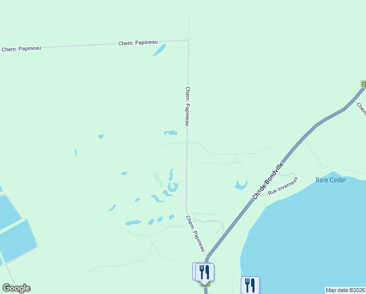 map of restaurants, bars, coffee shops, grocery stores, and more near 31 Chemin Papineau in Fulford