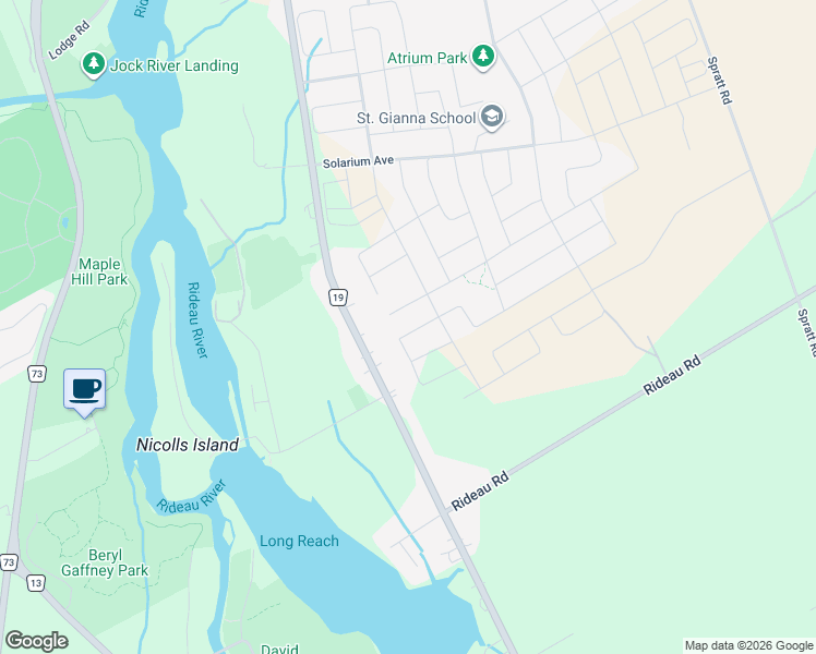 map of restaurants, bars, coffee shops, grocery stores, and more near 912 Duxbury Lane in Ottawa