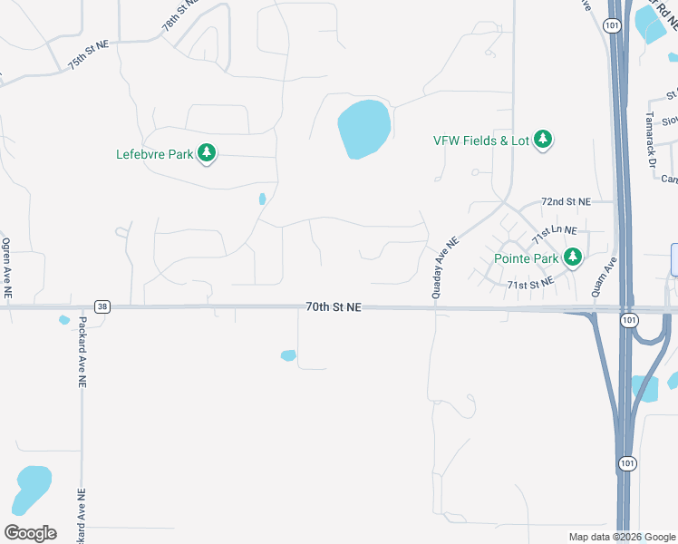 map of restaurants, bars, coffee shops, grocery stores, and more near 15578 70th Street Northeast in Elk River