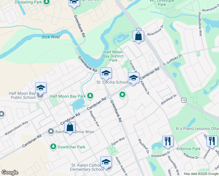 map of restaurants, bars, coffee shops, grocery stores, and more near 204 Shanly Private in Ottawa