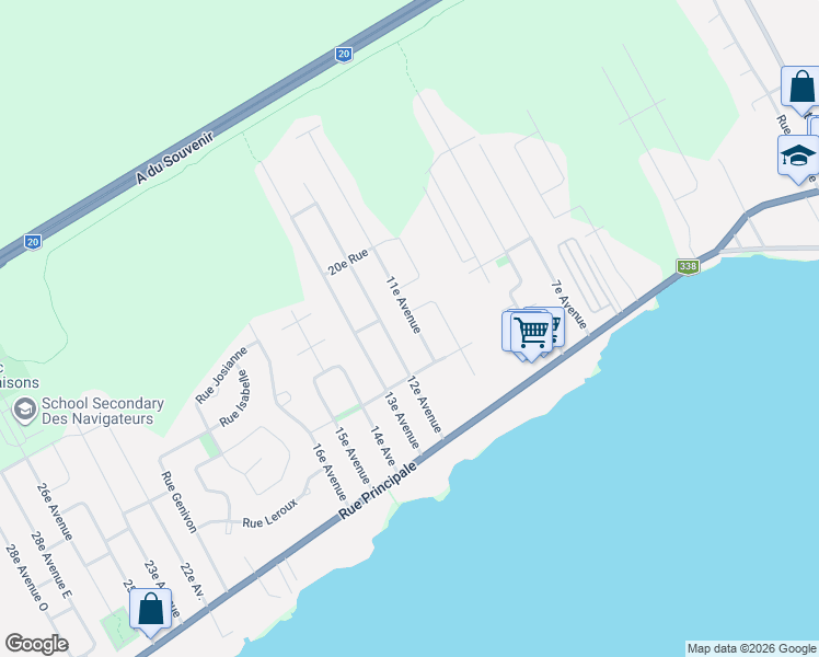 map of restaurants, bars, coffee shops, grocery stores, and more near 219 11e Avenue in Saint-Zotique