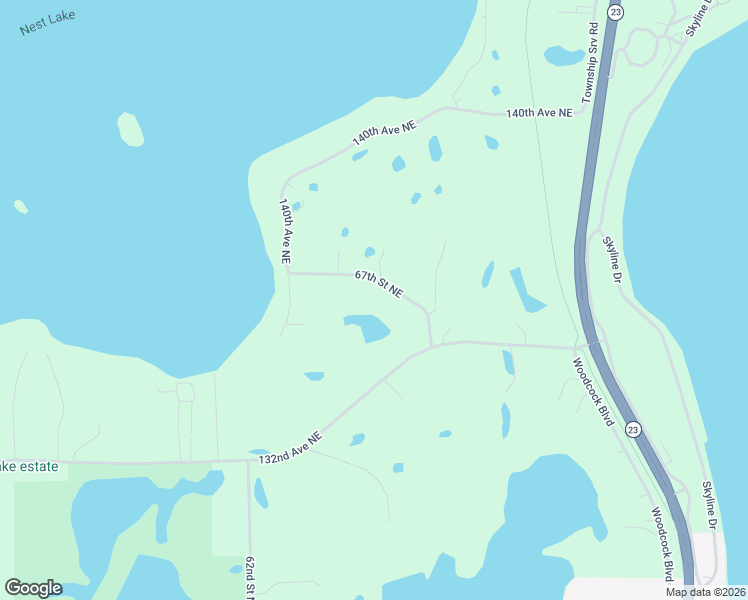 map of restaurants, bars, coffee shops, grocery stores, and more near 13602 67th Street Northeast in Spicer