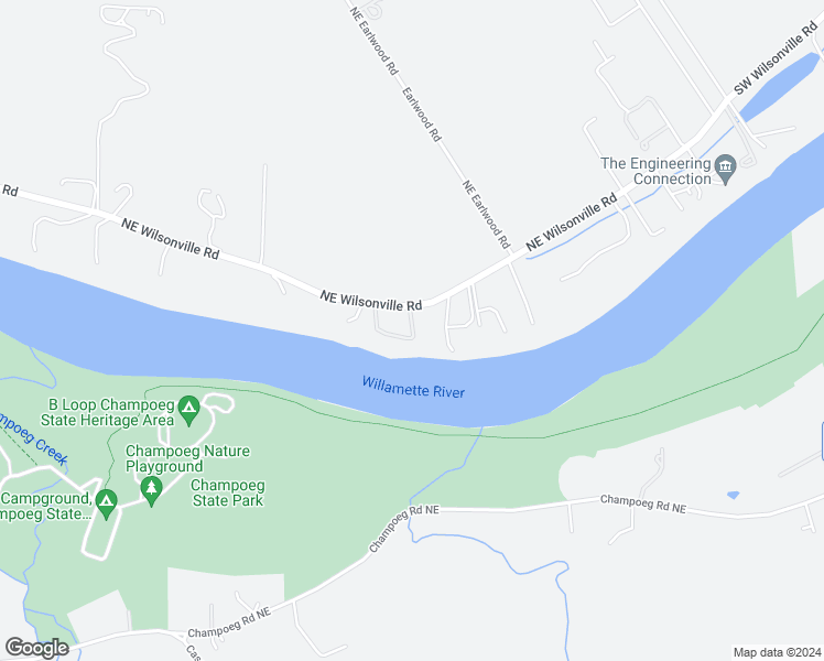 map of restaurants, bars, coffee shops, grocery stores, and more near 35960 Northeast Wilsonville Road in Newberg