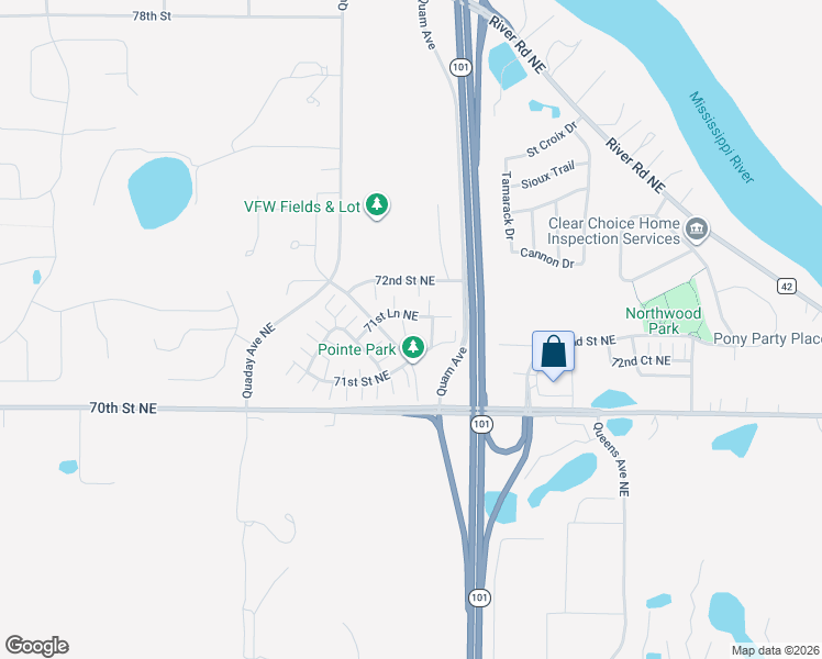 map of restaurants, bars, coffee shops, grocery stores, and more near 16131 71st Lane Northeast in Elk River