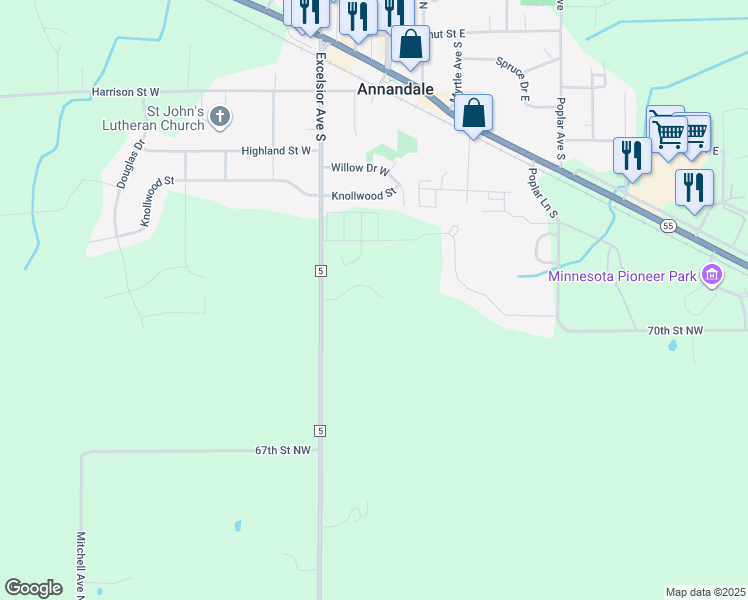 map of restaurants, bars, coffee shops, grocery stores, and more near 71 Pintail Drive in Annandale