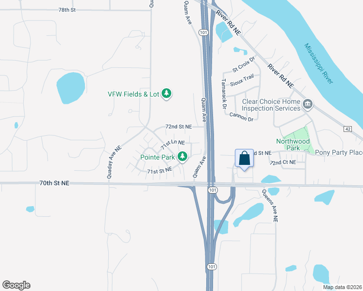 map of restaurants, bars, coffee shops, grocery stores, and more near 16141 71st Lane Northeast in Otsego