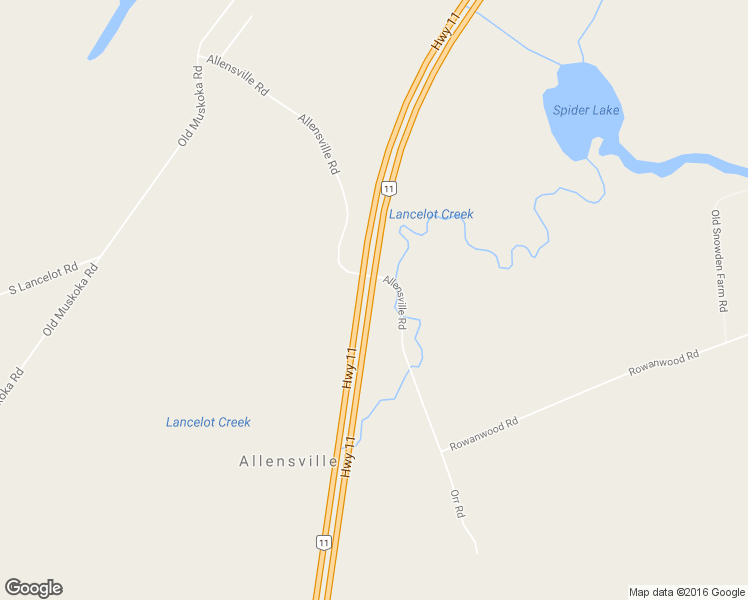 map of restaurants, bars, coffee shops, grocery stores, and more near 1260 Ontario 11 in Huntsville