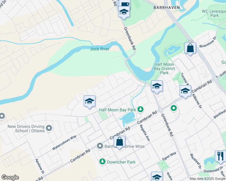 map of restaurants, bars, coffee shops, grocery stores, and more near in Ottawa