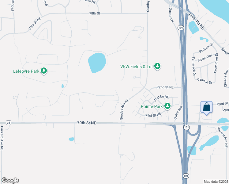 map of restaurants, bars, coffee shops, grocery stores, and more near 15752 70th Street Northeast in Elk River