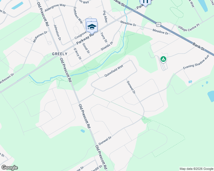 map of restaurants, bars, coffee shops, grocery stores, and more near 7067 Shadow Ridge Drive in Ottawa