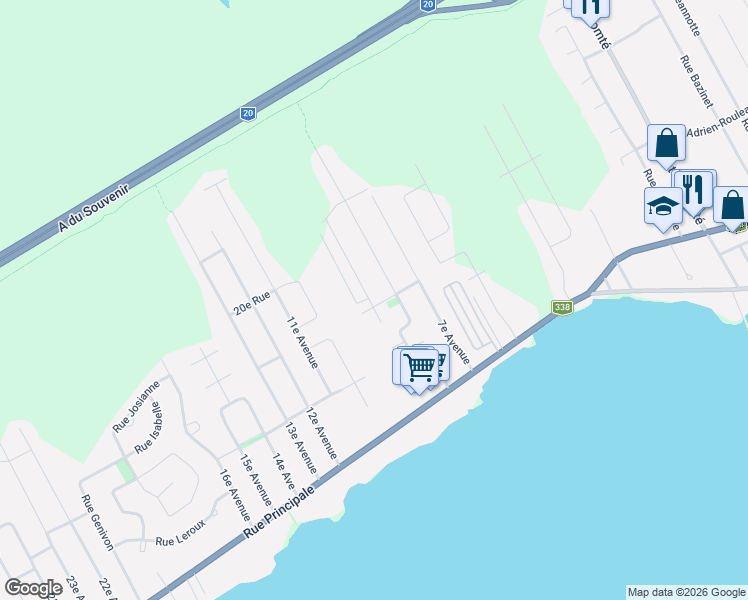 map of restaurants, bars, coffee shops, grocery stores, and more near 238 Avenue des Cageux in Saint-Zotique