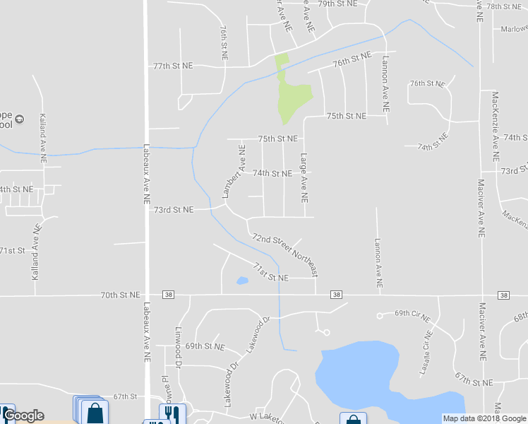 map of restaurants, bars, coffee shops, grocery stores, and more near 7300 Lamont Avenue Northeast in Albertville