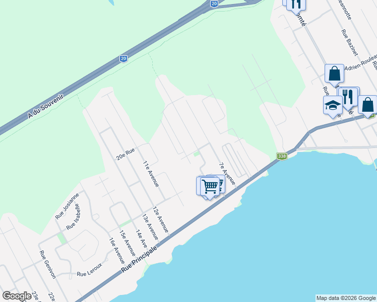 map of restaurants, bars, coffee shops, grocery stores, and more near 238 Avenue des Cageux in Saint-Zotique