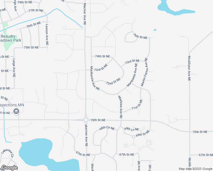 map of restaurants, bars, coffee shops, grocery stores, and more near 12169 72nd Street Northeast in Elk River