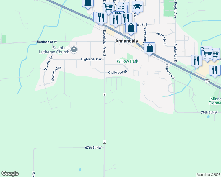 map of restaurants, bars, coffee shops, grocery stores, and more near 440 Pintail Circle in Annandale