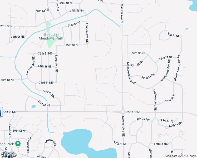 map of restaurants, bars, coffee shops, grocery stores, and more near 7234 Lasalle Avenue Northeast in Otsego