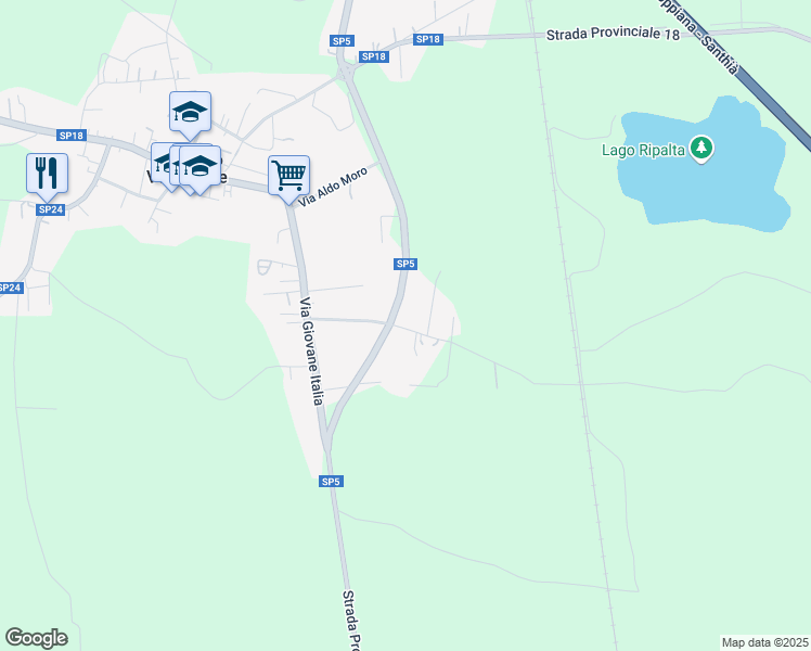 map of restaurants, bars, coffee shops, grocery stores, and more near 28 Via Monte Grappa in Asigliano Vercellese