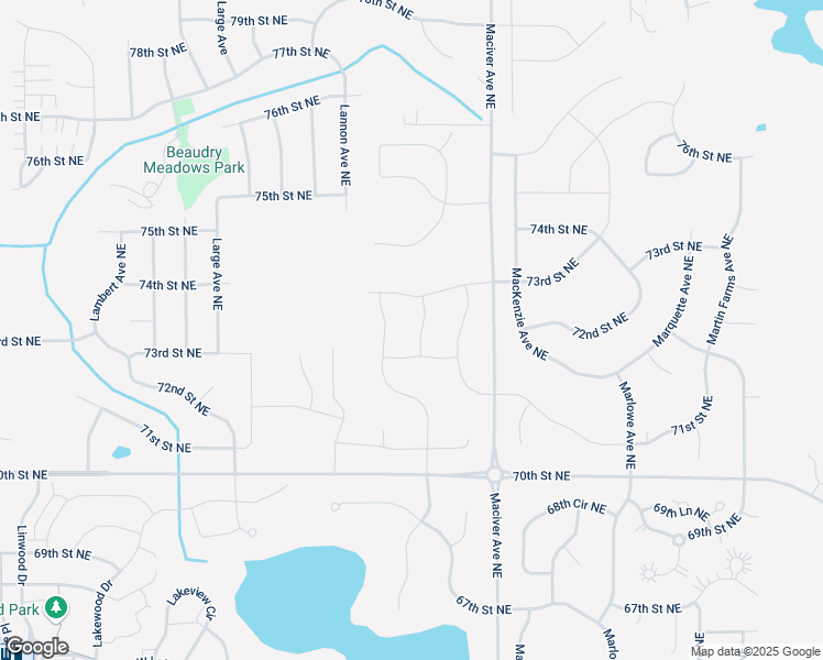 map of restaurants, bars, coffee shops, grocery stores, and more near 7234 Lasalle Avenue Northeast in Otsego