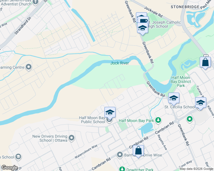 map of restaurants, bars, coffee shops, grocery stores, and more near 687 Moonglade Crescent in Ottawa
