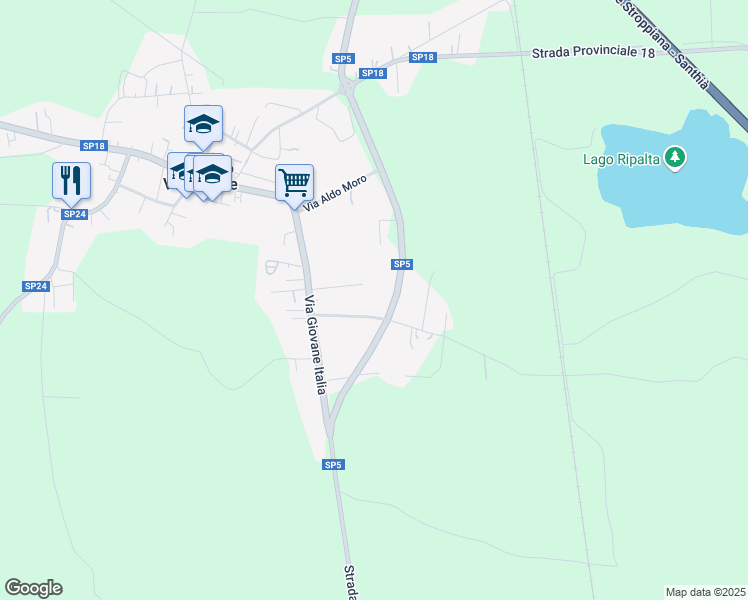 map of restaurants, bars, coffee shops, grocery stores, and more near 28 Via Monte Grappa in Asigliano Vercellese