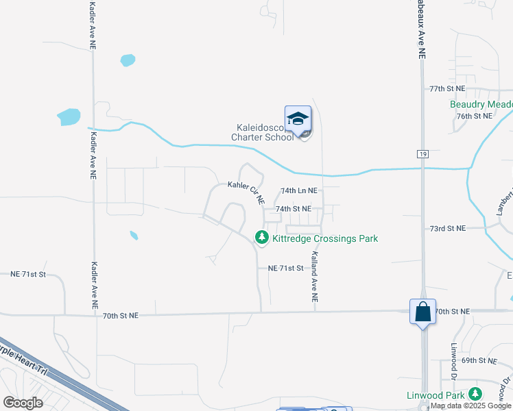 map of restaurants, bars, coffee shops, grocery stores, and more near 7316 Kahler Circle Northeast in Otsego