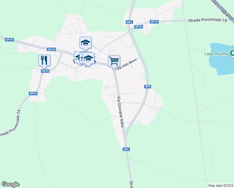 map of restaurants, bars, coffee shops, grocery stores, and more near 5 Vicolo Sabotino in Asigliano Vercellese