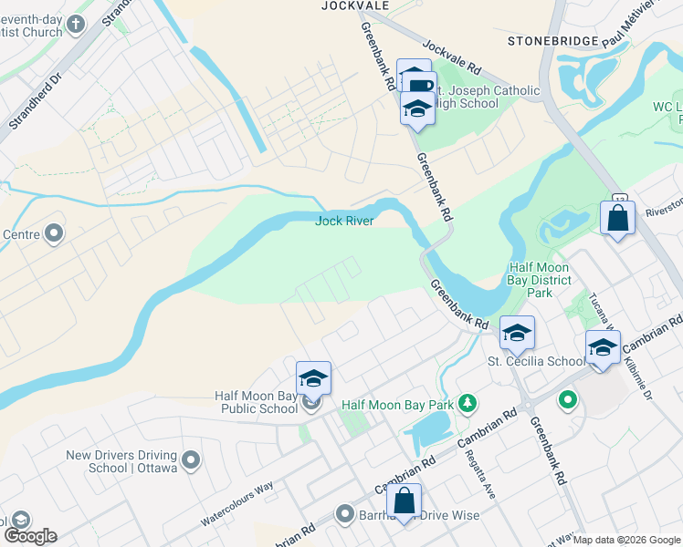 map of restaurants, bars, coffee shops, grocery stores, and more near 778 Tadpole Crescent in Ottawa