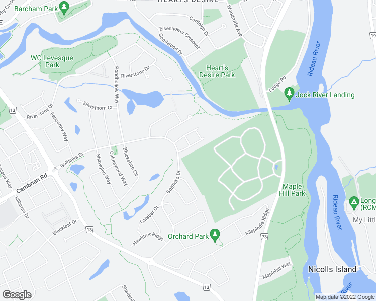 map of restaurants, bars, coffee shops, grocery stores, and more near 116 Rustwood Private in Ottawa