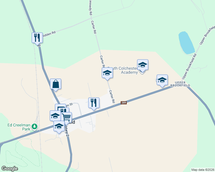 map of restaurants, bars, coffee shops, grocery stores, and more near 47 Carter Road in Brookfield