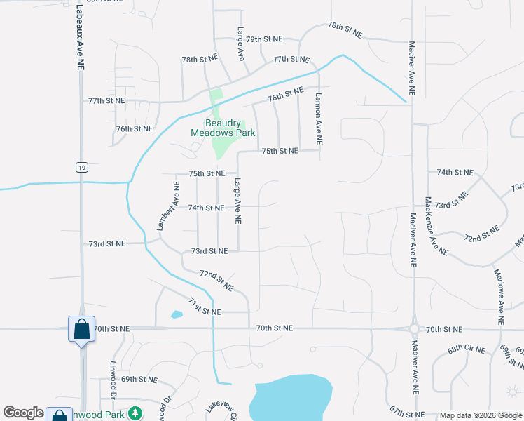 map of restaurants, bars, coffee shops, grocery stores, and more near 11893 74th St NE in Otsego