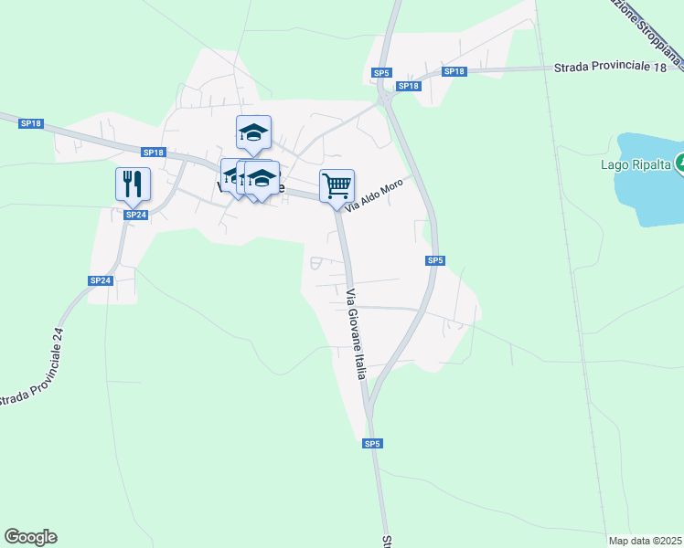 map of restaurants, bars, coffee shops, grocery stores, and more near 5 Vicolo Sabotino in Asigliano Vercellese