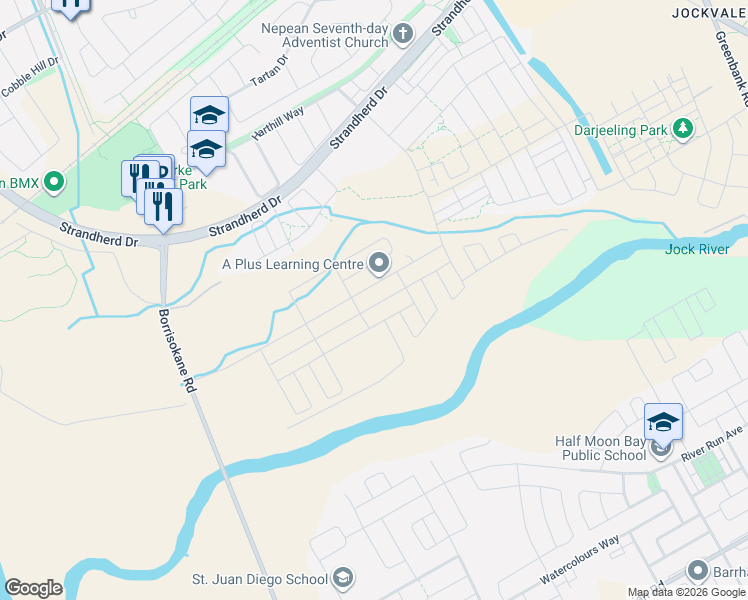 map of restaurants, bars, coffee shops, grocery stores, and more near 360 Peninsula Road in Ottawa