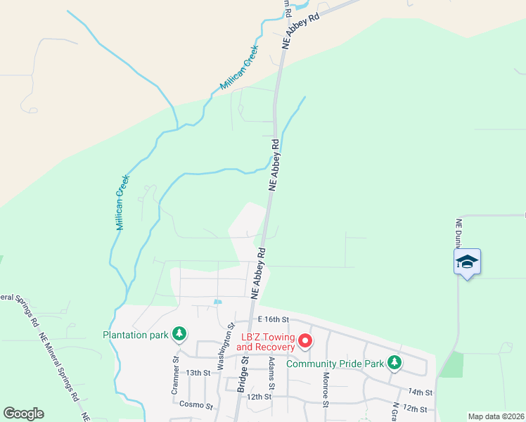 map of restaurants, bars, coffee shops, grocery stores, and more near 5801 Northeast Abbey Road in Carlton