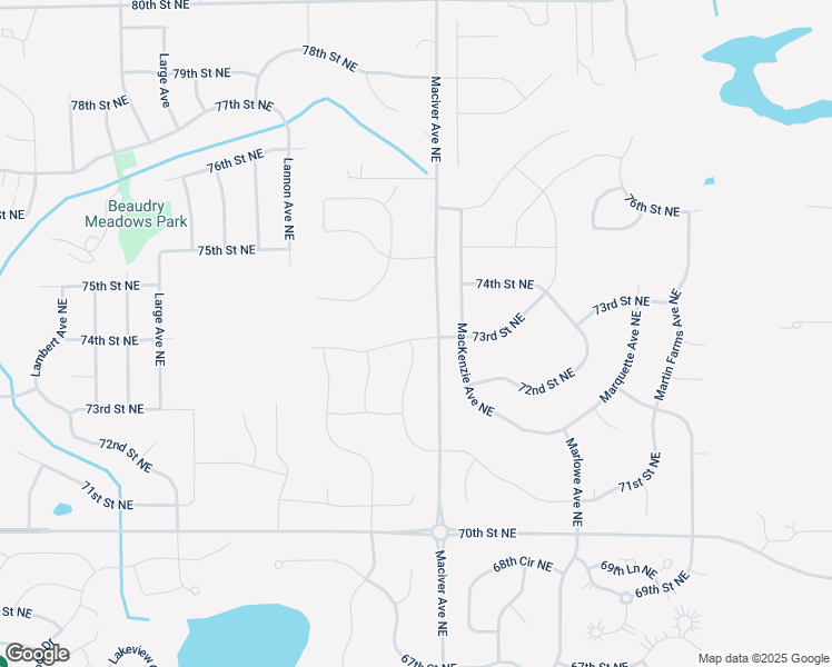 map of restaurants, bars, coffee shops, grocery stores, and more near 11974 73rd Street Northeast in Otsego